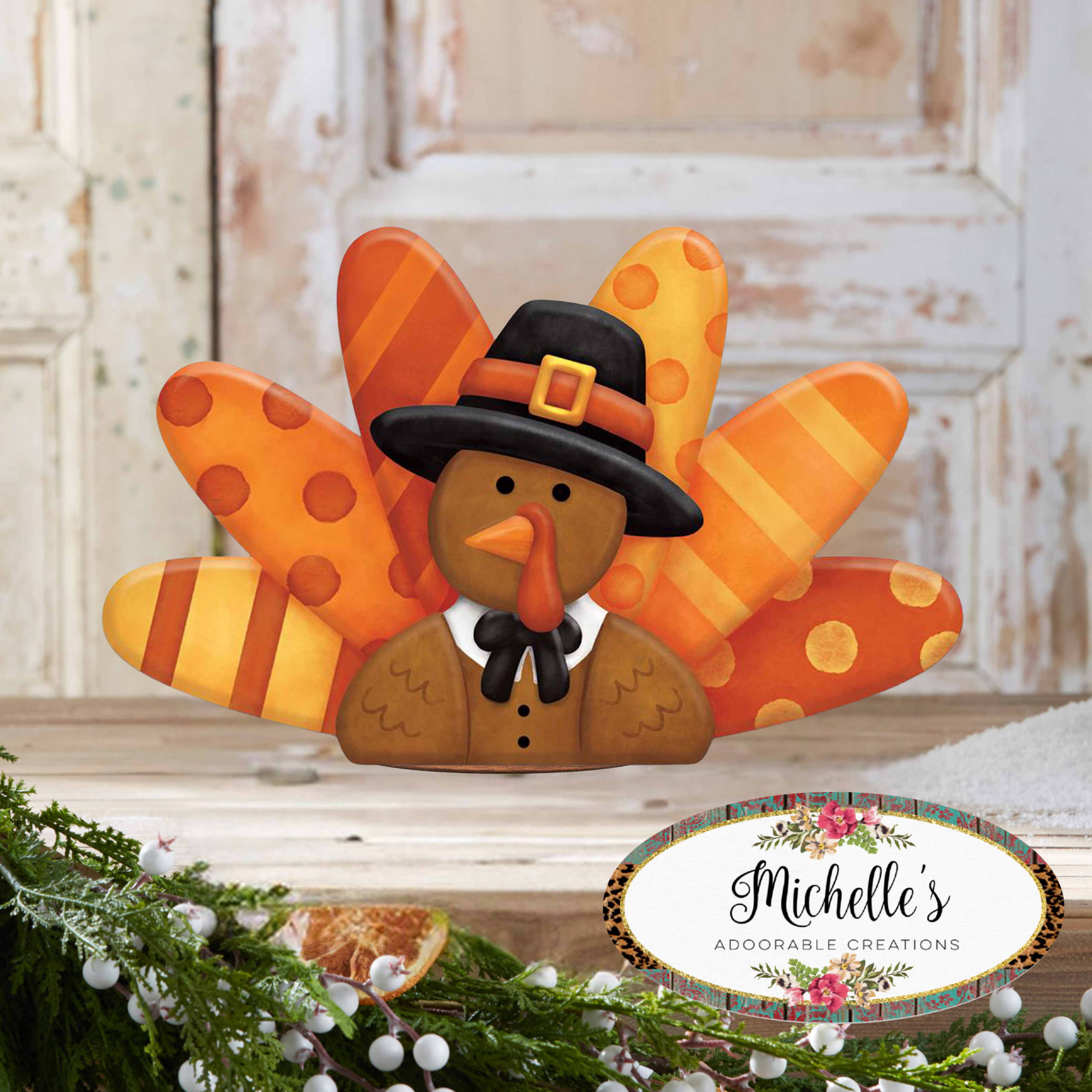 Shop For 14" Metal Embossed Turkey Sign