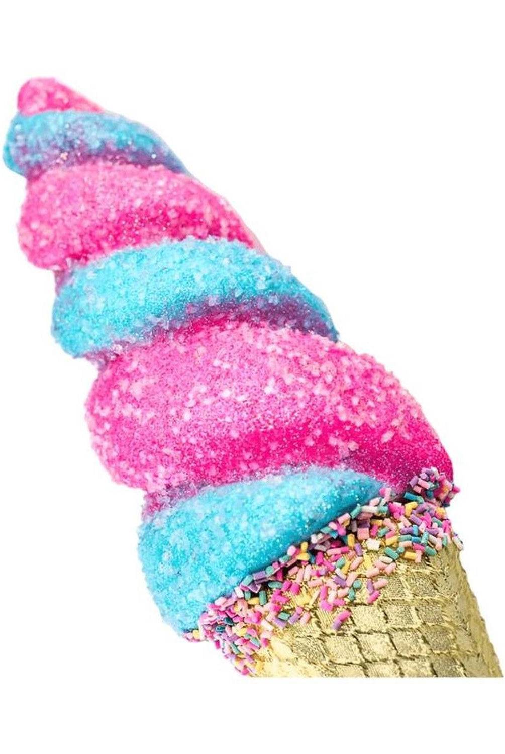 14" Swirl Ice Cream Cone Ornament: Pink/Blue