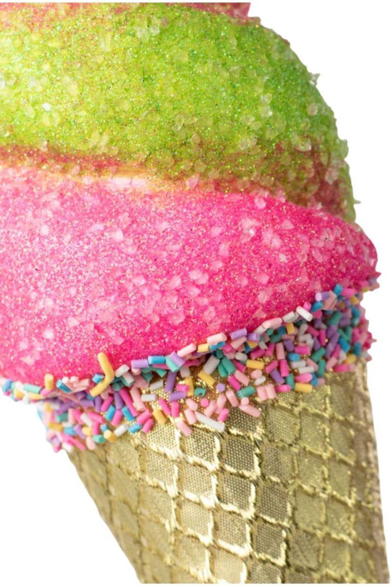 Shop For 14" Swirl Ice Cream Cone Ornament: Pink/Lime Green