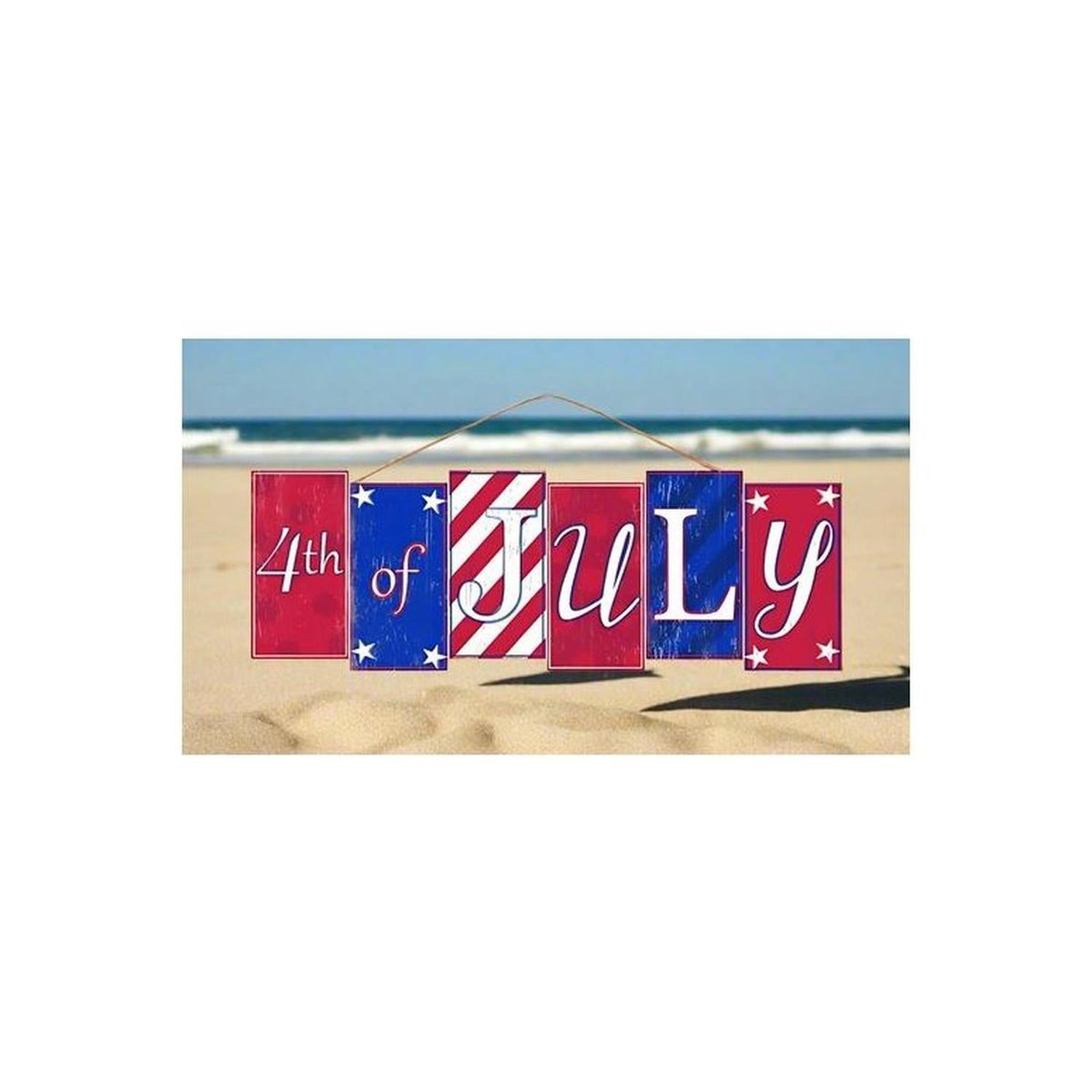 Shop For 14" Wooden Block Sign: Happy 4th of July