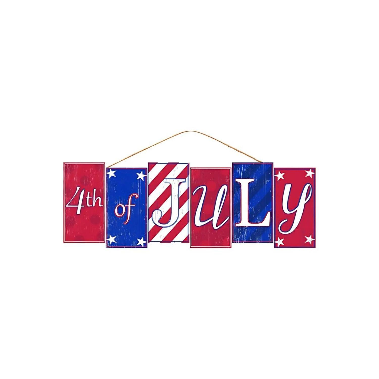 Shop For 14" Wooden Block Sign: Happy 4th of July