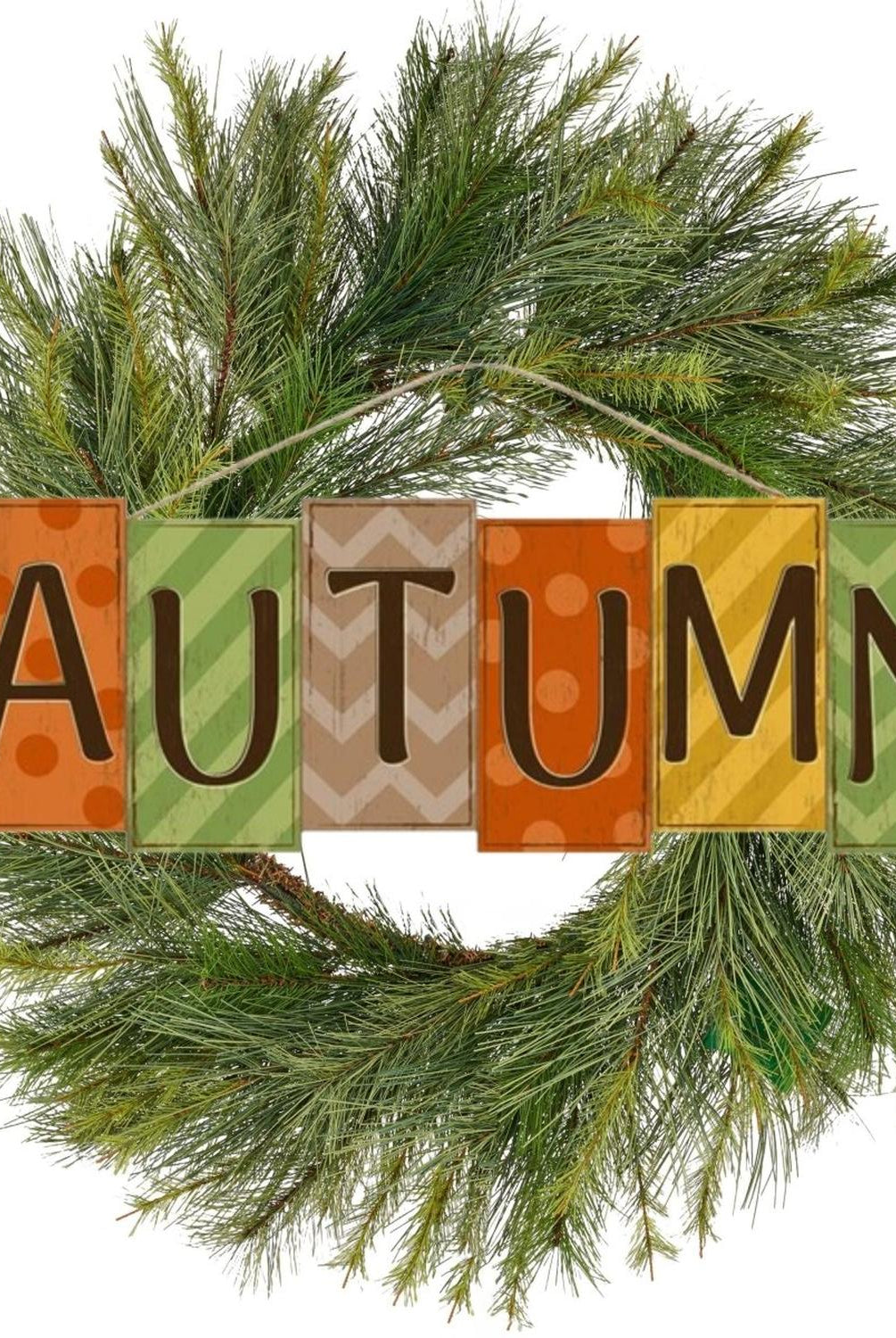 14" Wooden Sign: Autumn Block