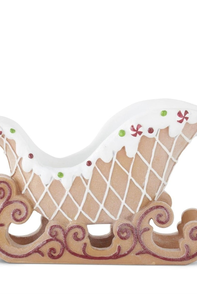 Shop For 14in Resin Frosted Gingerbread Sleigh