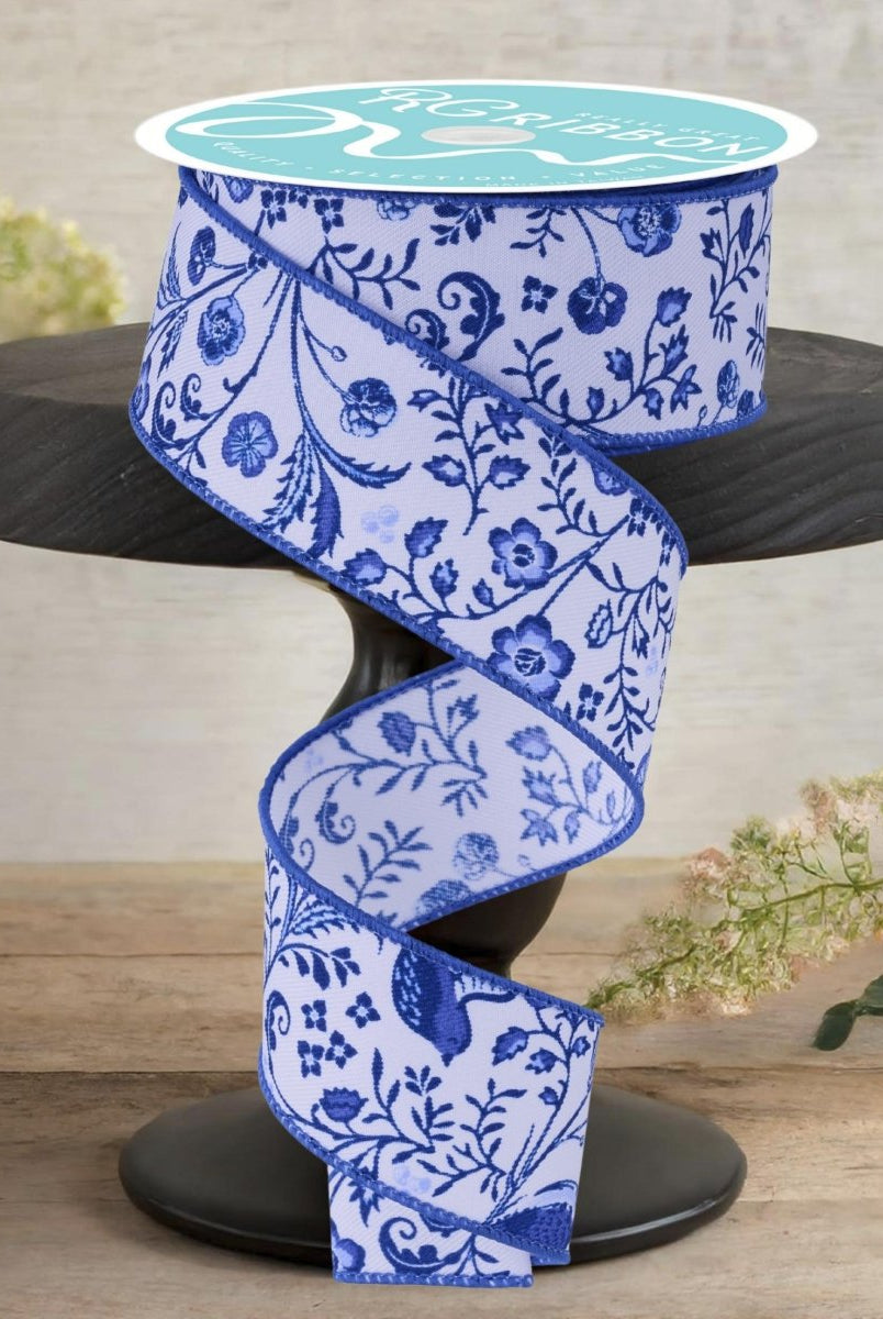 Shop For 1.5" Asian Chinoiserie Ribbon: Blue (10 Yards)