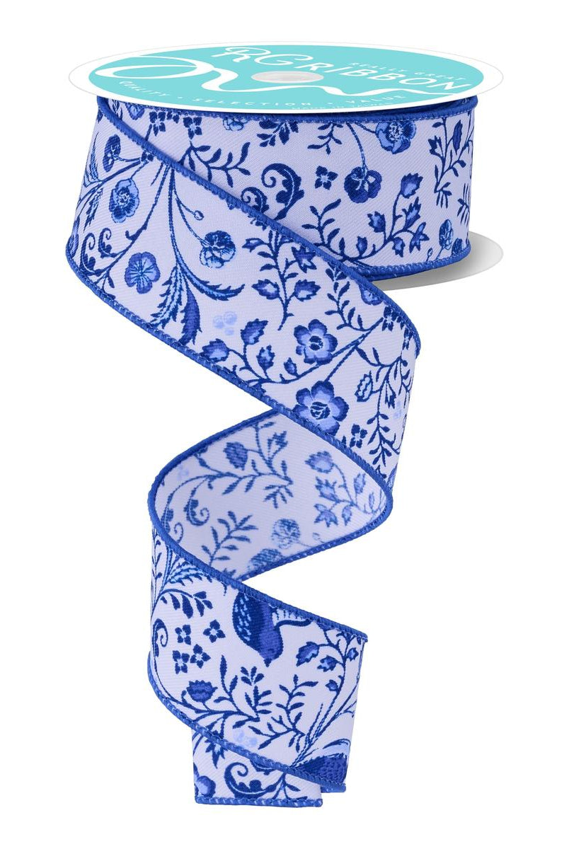 Shop For 1.5" Asian Chinoiserie Ribbon: Blue (10 Yards)