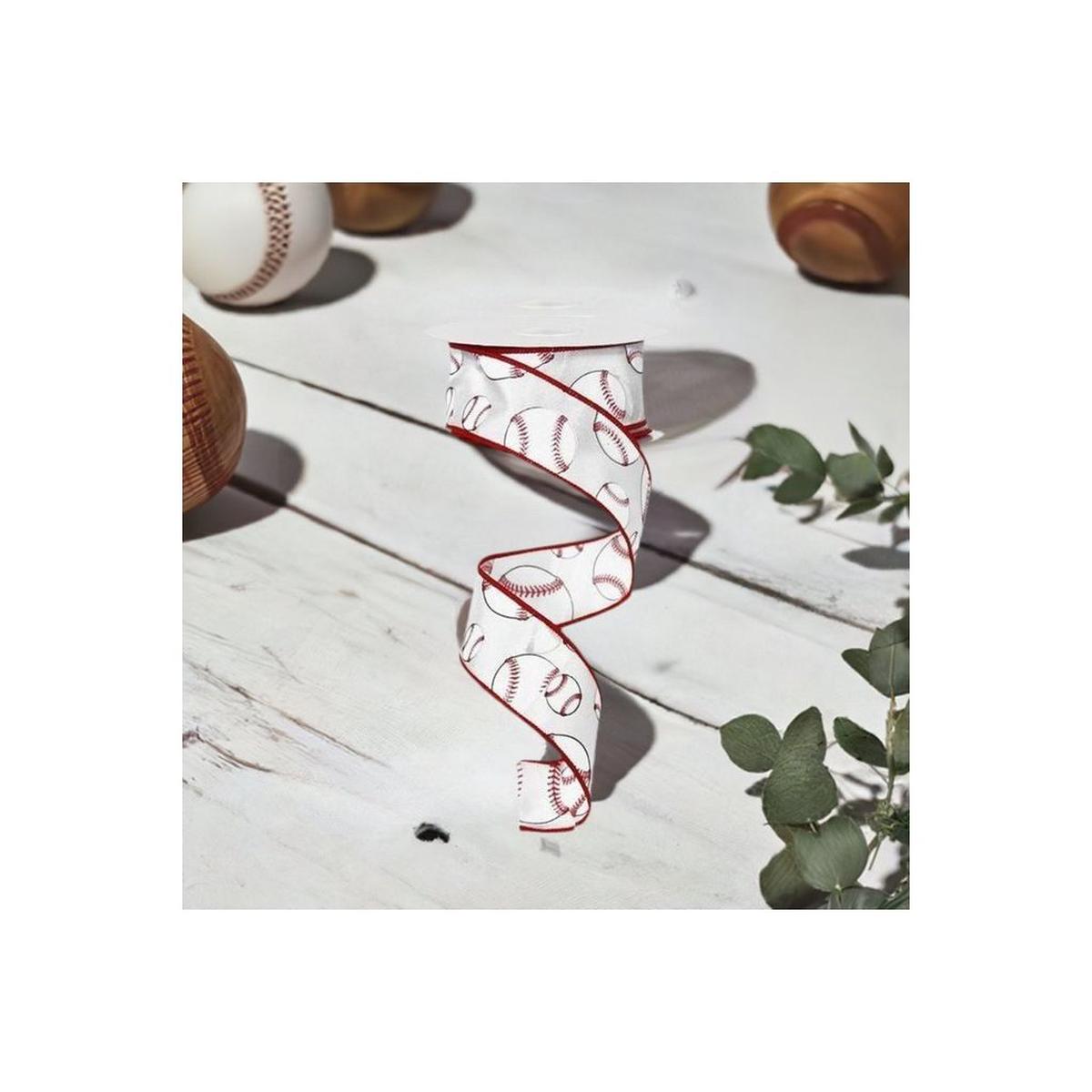 Shop For 1.5" Baseball Ribbon (10 Yards) at Michelle's aDOORable Creations