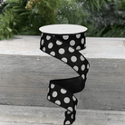 Shop For 1.5" Big Polka Dot Ribbon: Black & White (10 Yards)