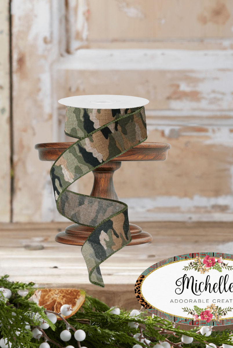 Shop For 1.5" Camouflage on Royal Ribbon: Camo (10 Yards)