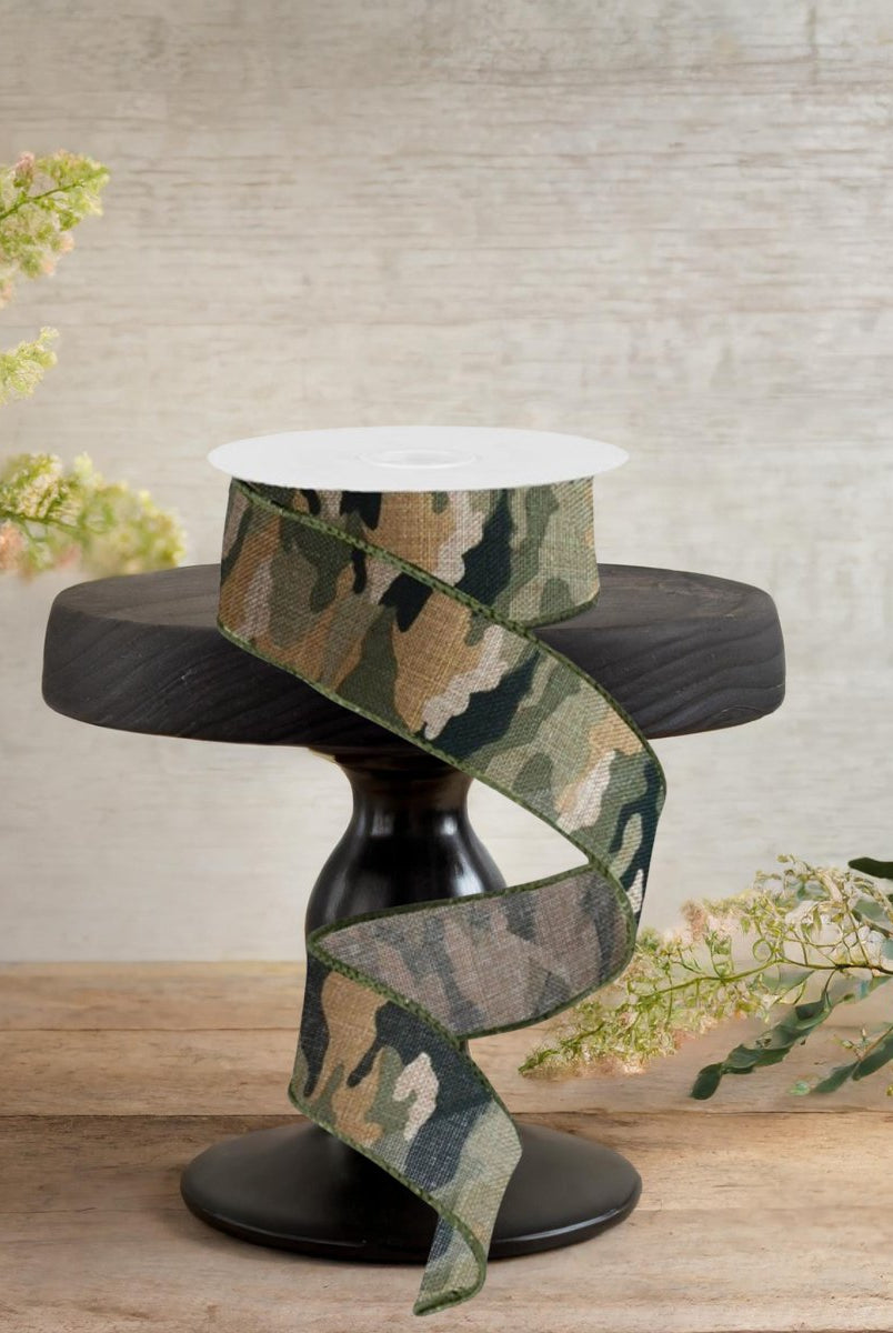 Shop For 1.5" Camouflage on Royal Ribbon: Camo (10 Yards)