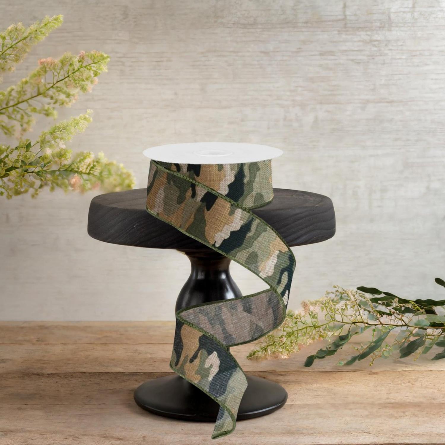 Shop For 1.5" Camouflage on Royal Ribbon: Camo (10 Yards)