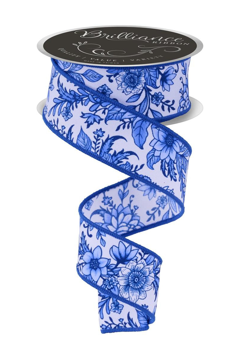 Shop For 1.5" Chinoiserie Floral Ribbon: Blue (10 Yards)