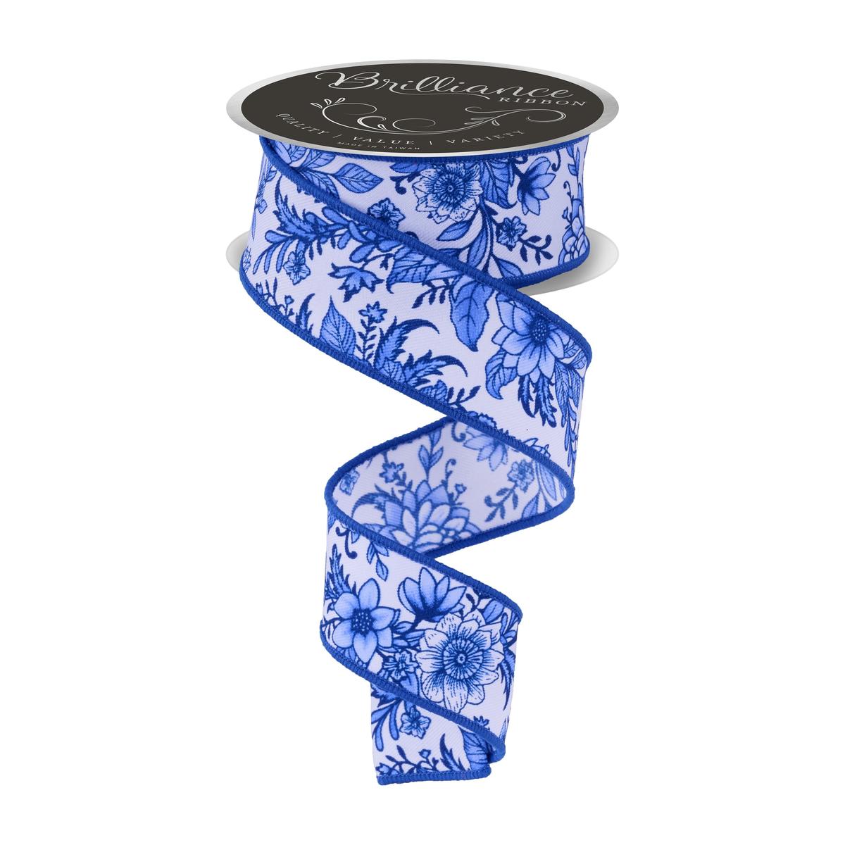 Shop For 1.5" Chinoiserie Floral Ribbon: Blue (10 Yards)