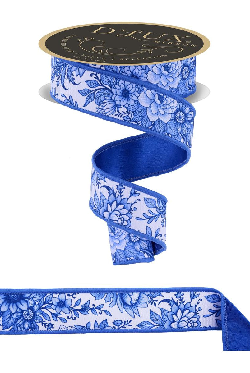 Shop For 1.5" Chinoiserie Fused Ribbon: Blue (10 Yards)