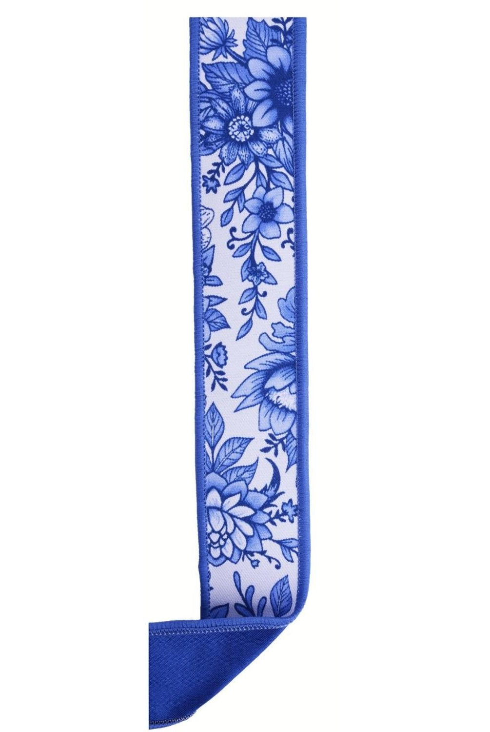 1.5" Chinoiserie Fused Ribbon: Blue (10 Yards)