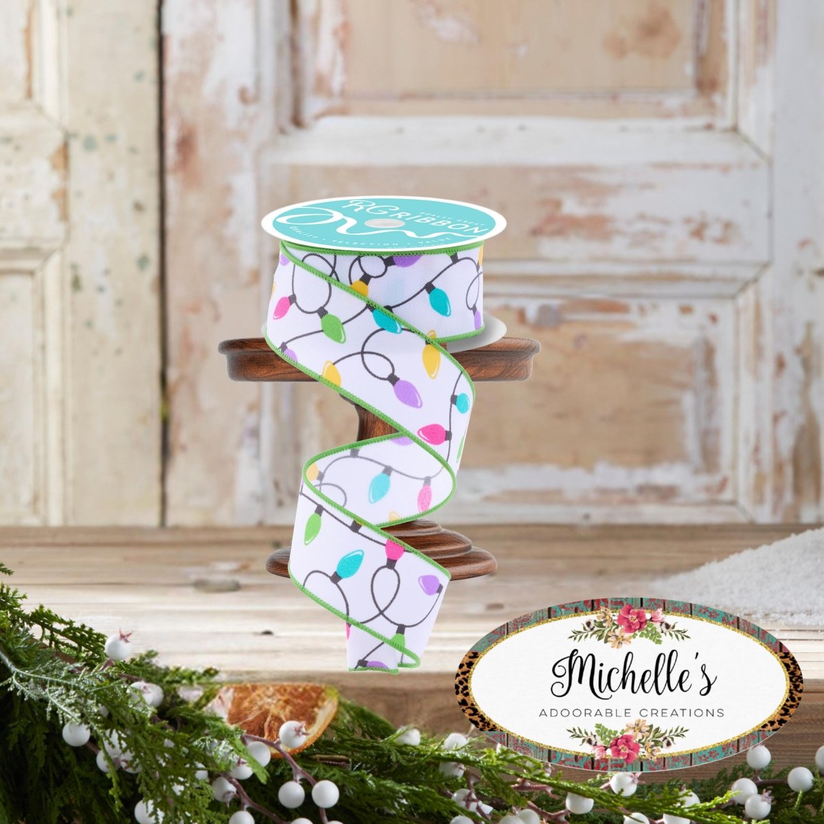 Shop For 1.5" Christmas Lights Ribbon: Pastel (10 Yards)