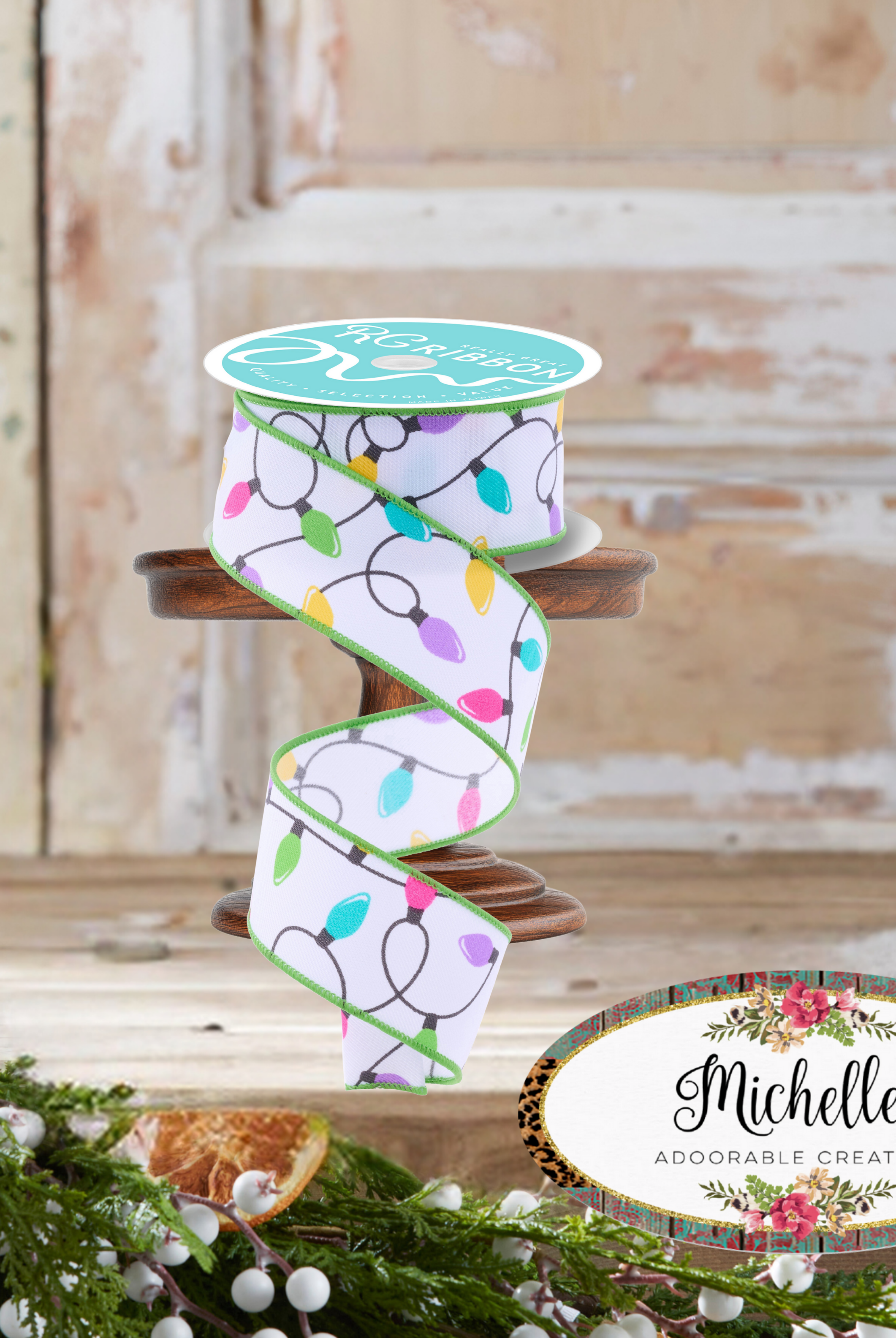 Shop For 1.5" Christmas Lights Ribbon: Pastel (10 Yards)