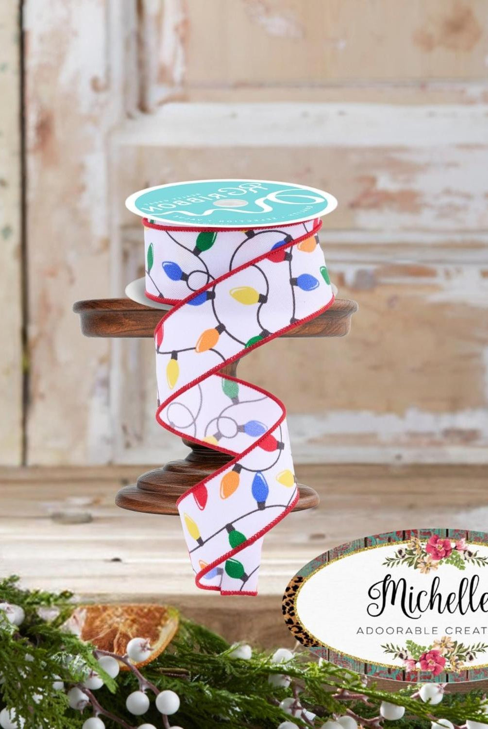 1.5" Christmas Lights Ribbon: Primary (10 Yards)