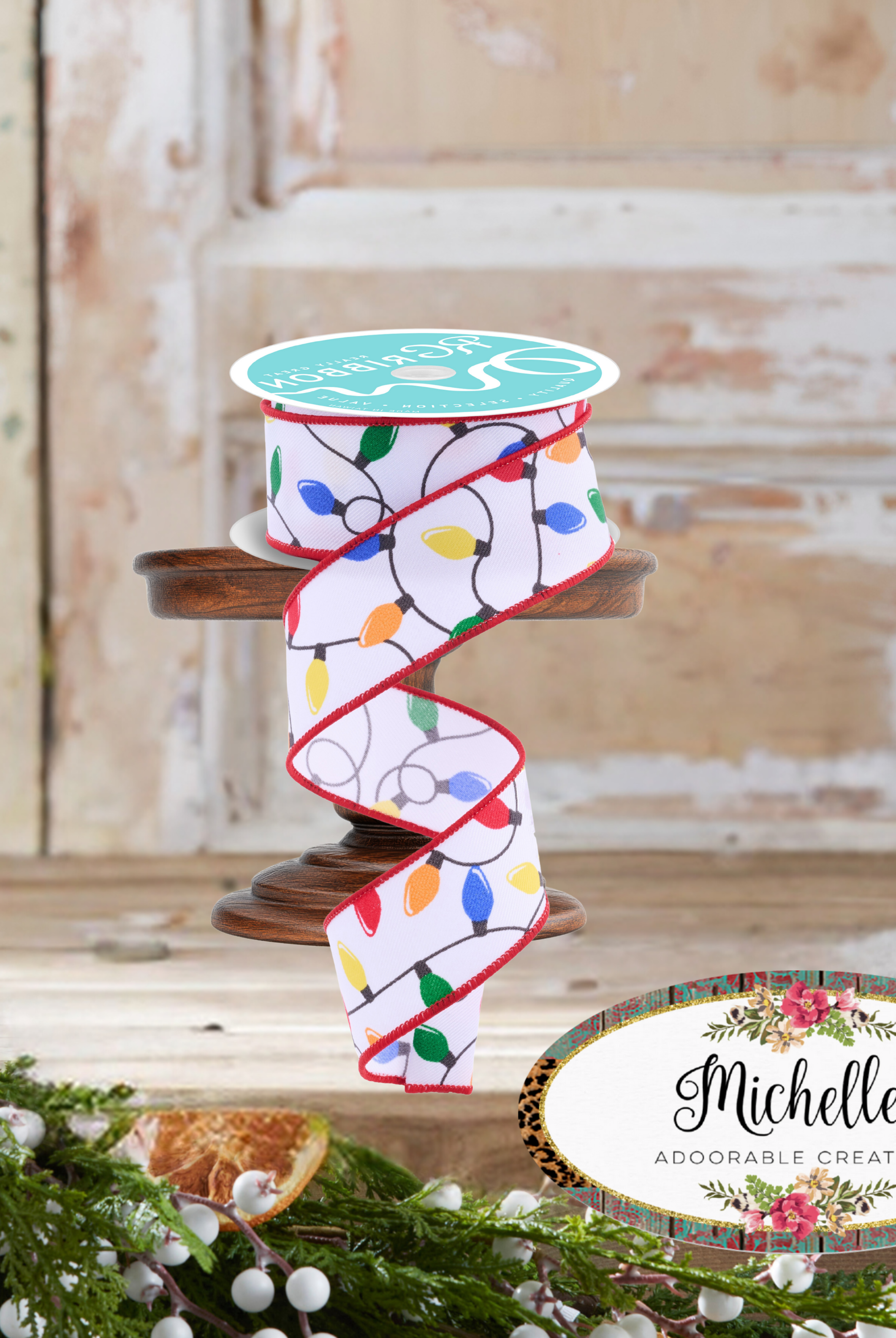 Shop For 1.5" Christmas Lights Ribbon: Primary (10 Yards)