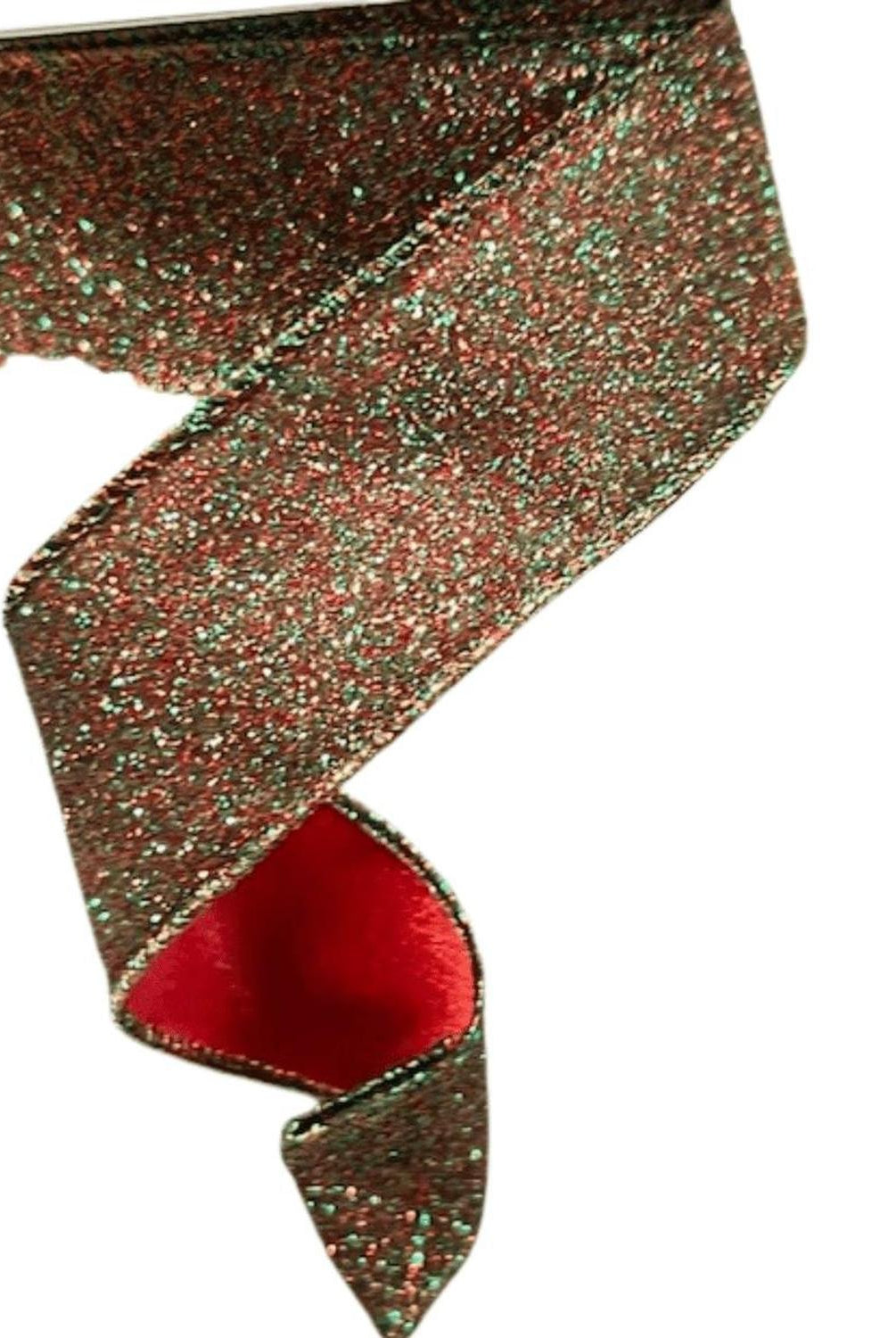 1.5" Diamond Dust Ribbon: Ruby Emerald (10 Yards)