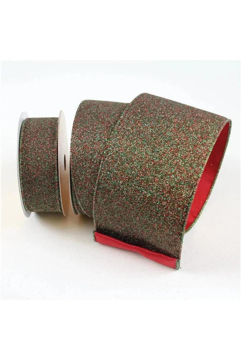 1.5" Diamond Dust Ribbon: Ruby Emerald (10 Yards)