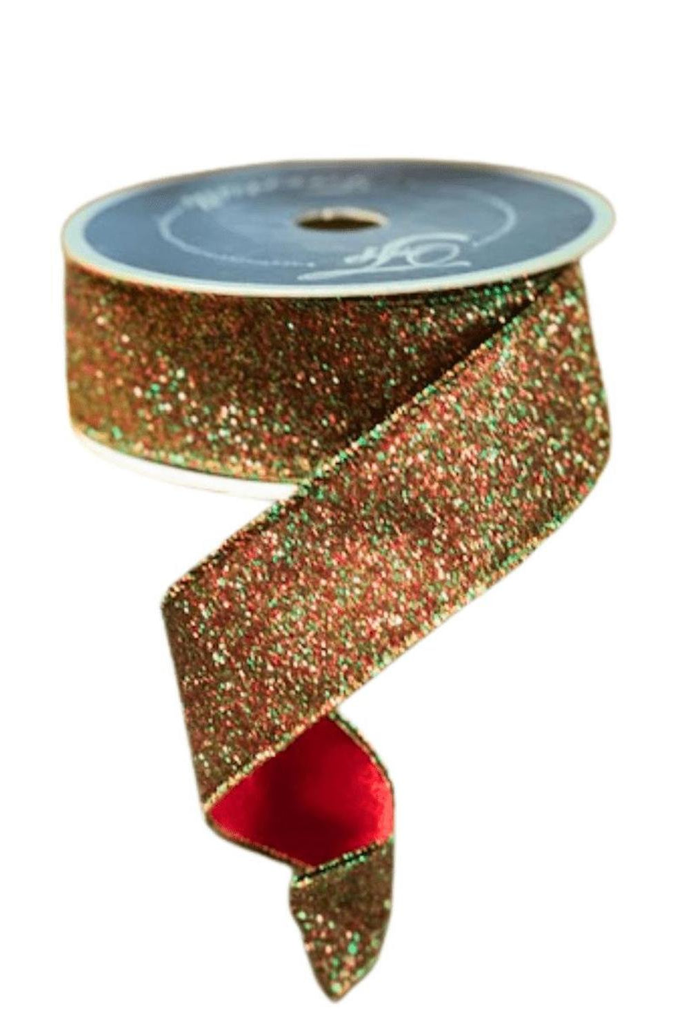 1.5" Diamond Dust Ribbon: Ruby Emerald (10 Yards)