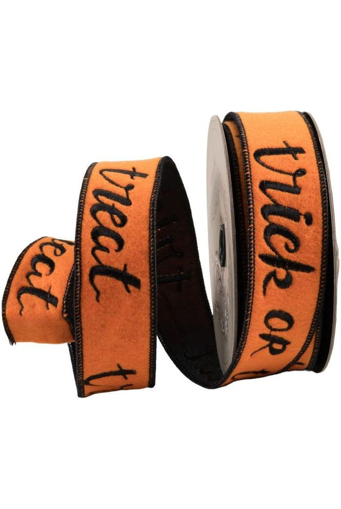 Shop For 1.5" Felt Trick or Treat Ribbon: Orange (10 Yards) at Michelle's aDOORable Creations