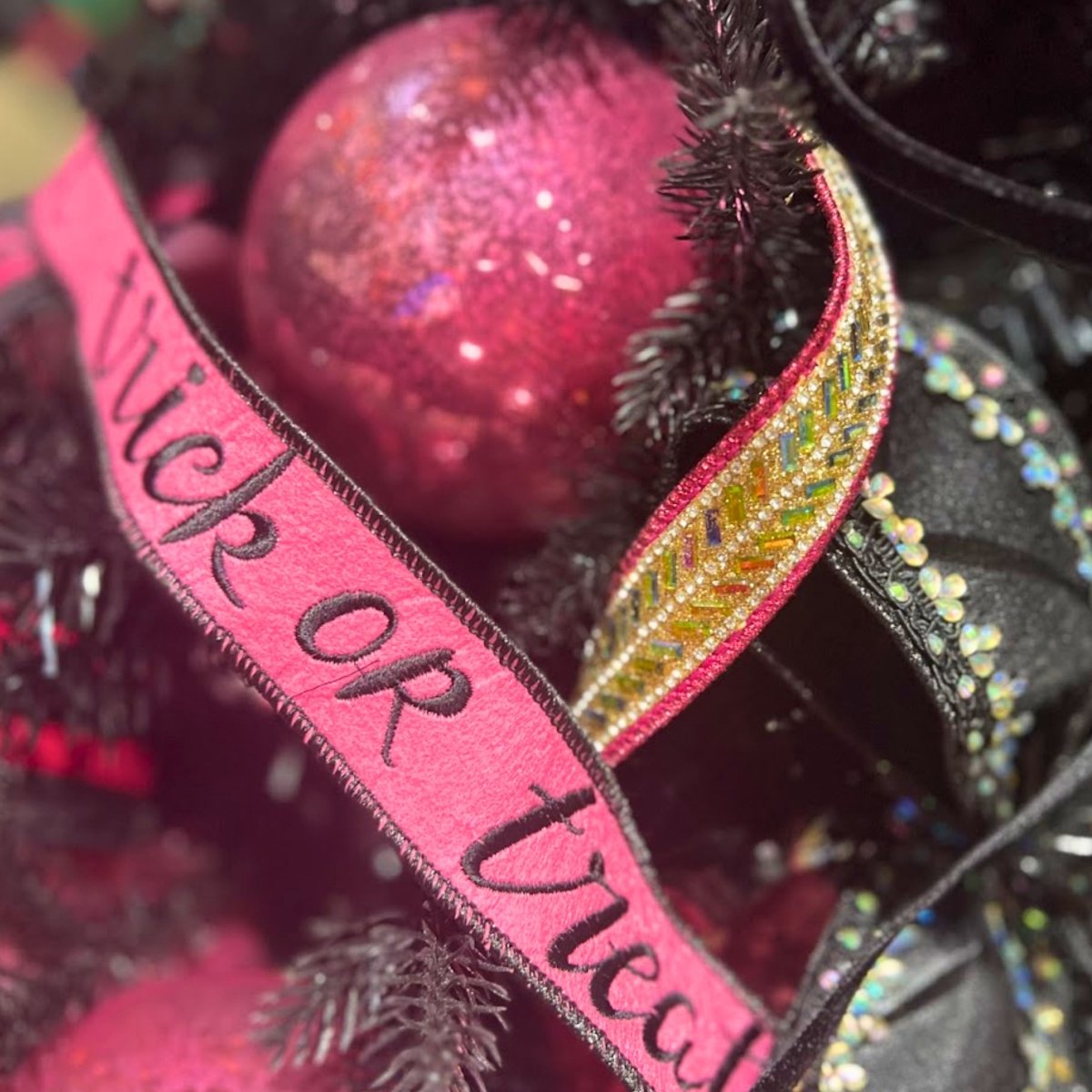 Shop For 1.5" Felt Trick or Treat Ribbon: Pink (5 Yards)