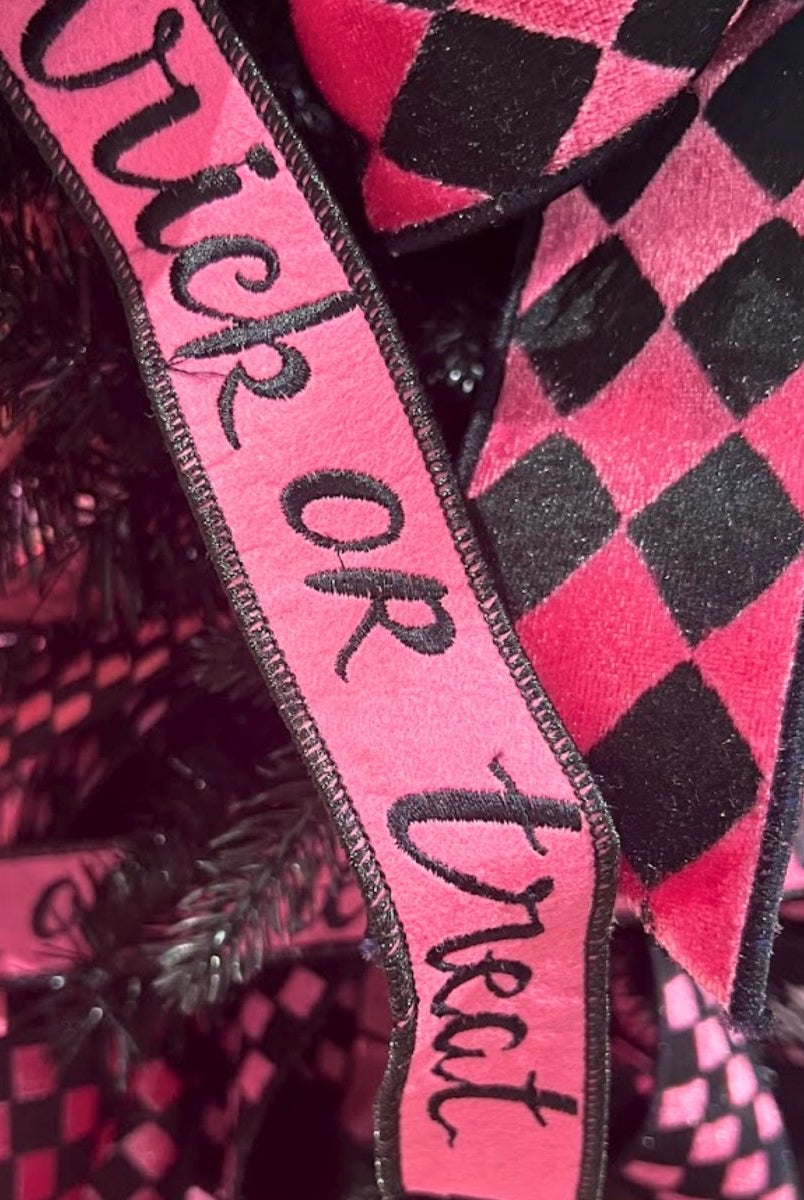 Shop For 1.5" Felt Trick or Treat Ribbon: Pink (5 Yards)