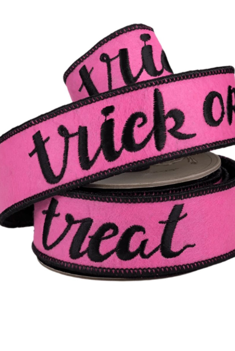 Shop For 1.5" Felt Trick or Treat Ribbon: Pink (5 Yards)