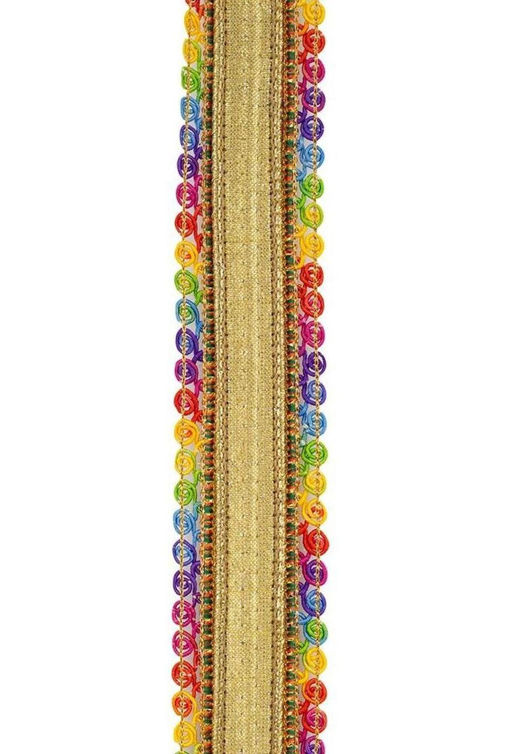 1.5" Festive Jewel Trimming Ribbon: Gold (5 Yards)