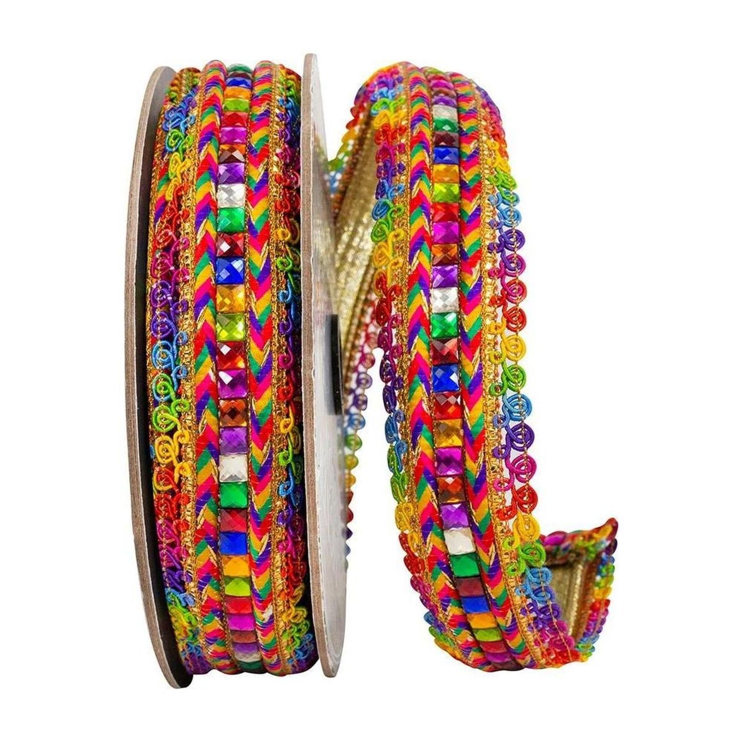 1.5" Festive Jewel Trimming Ribbon: Gold (5 Yards)