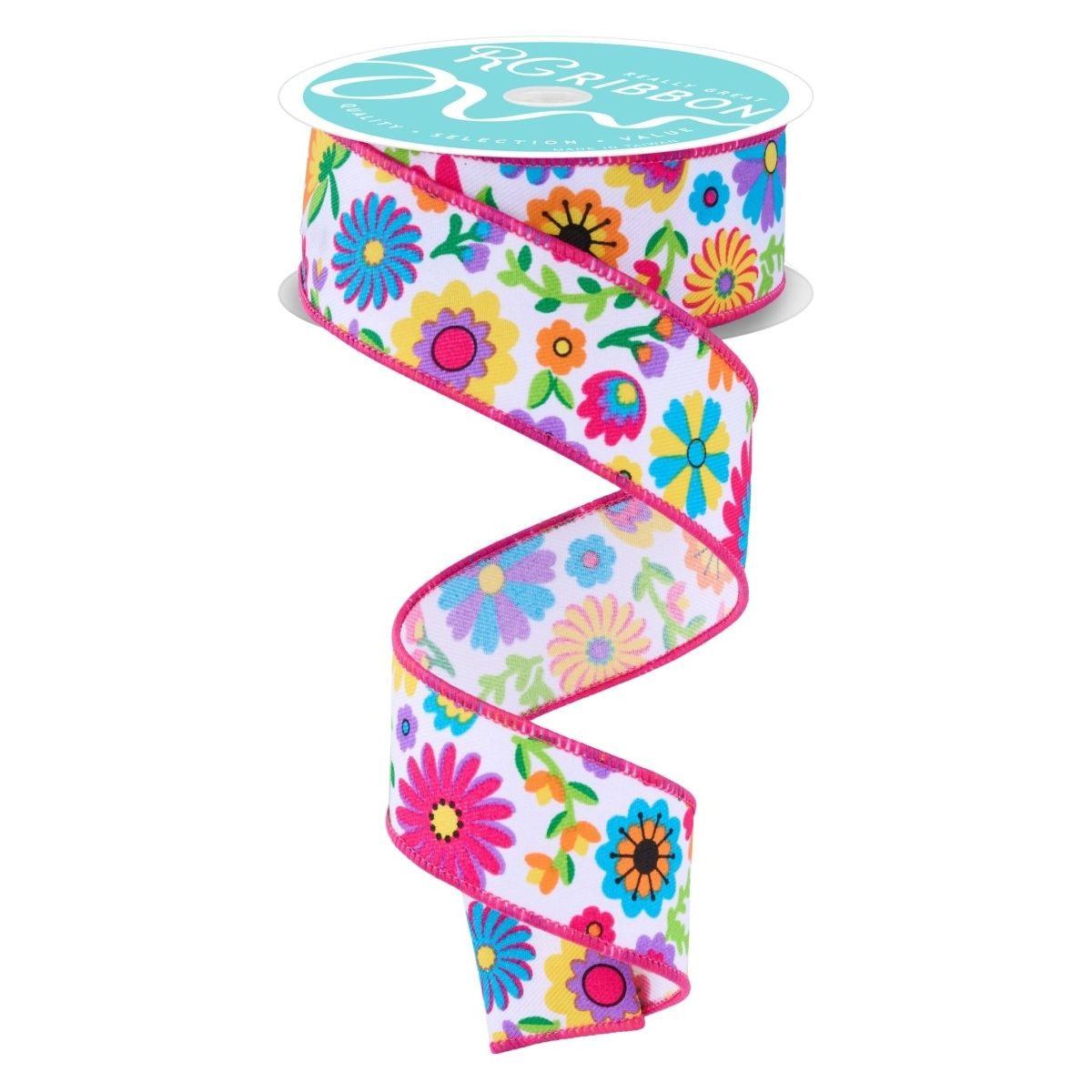 Shop For 1.5" Fiesta Florals Ribbon: White (10 Yards)