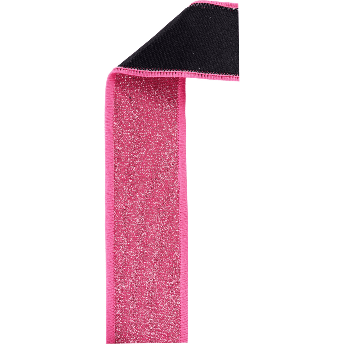 Shop For 1.5" Fine Glitter Fused Back Ribbon: Fuchsia/Black (10 Yards)