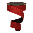 Shop For 1.5" Fine Glitter Fused Back Ribbon: Red/Black (10 Yards)