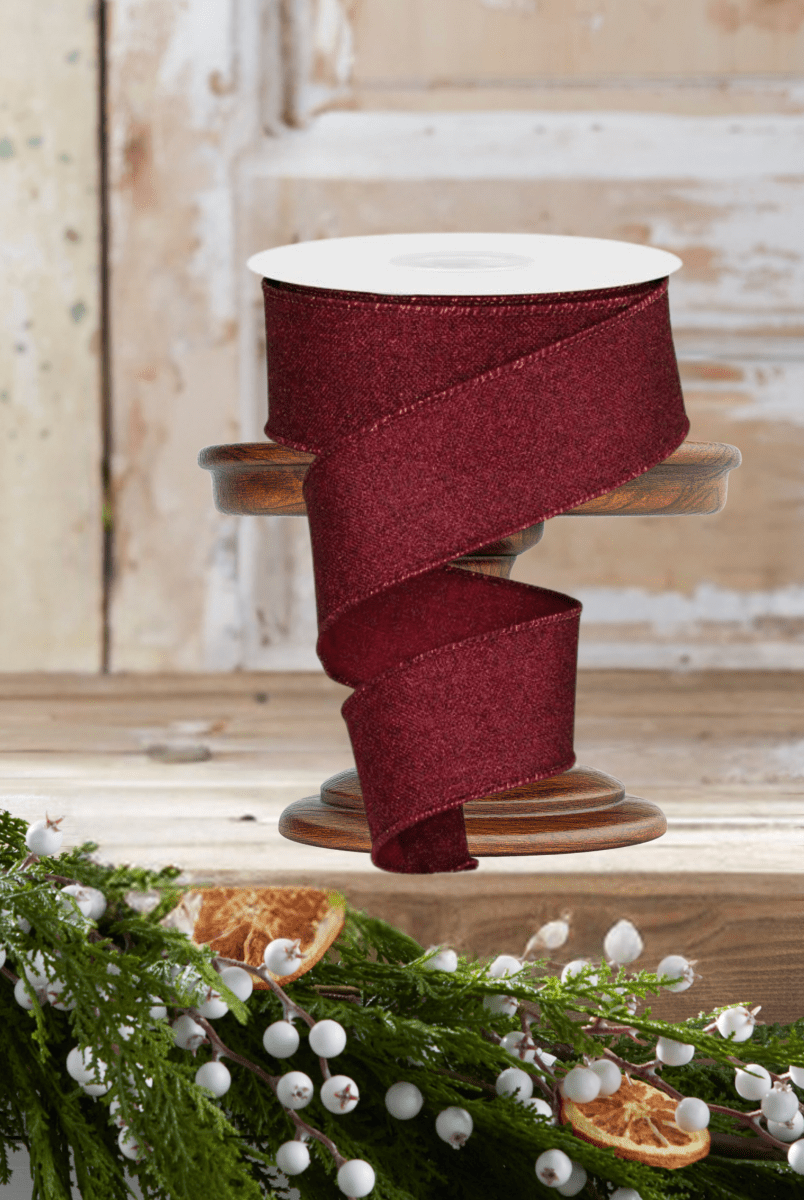 Shop For 1.5" Fine Glitter On Royal Ribbon: Burgundy (10 Yards)