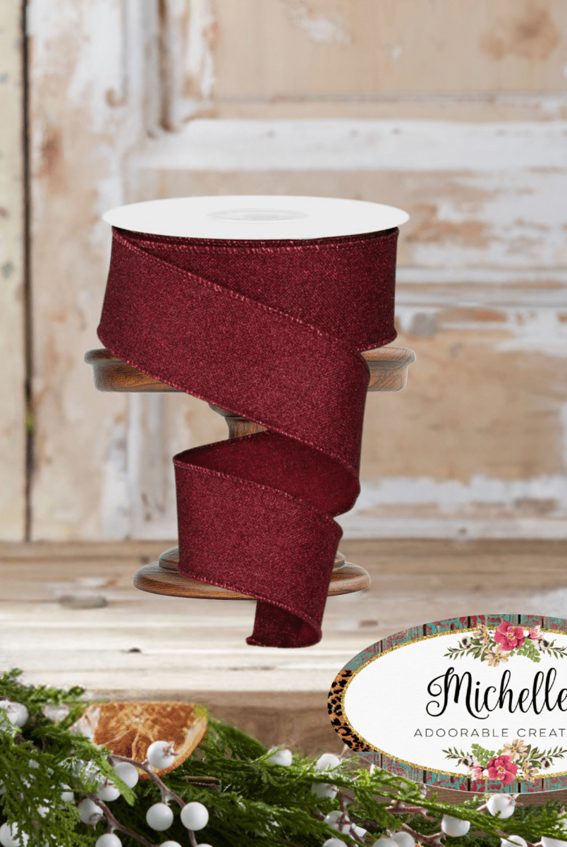 Shop For 1.5" Fine Glitter On Royal Ribbon: Burgundy (10 Yards)
