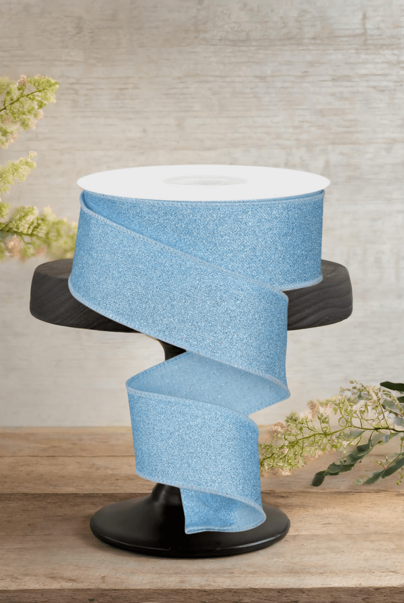 Shop For 1.5" Fine Glitter On Royal Ribbon: Pale Blue (10 Yards)