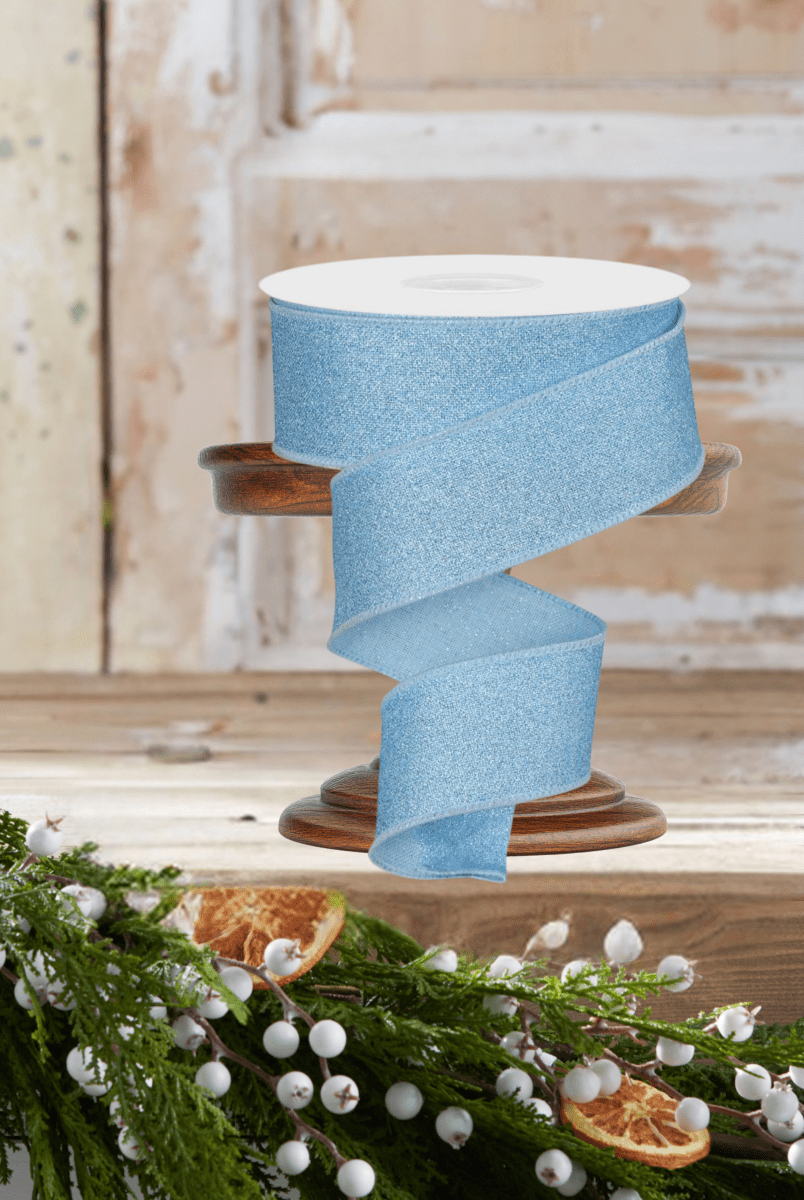 Shop For 1.5" Fine Glitter On Royal Ribbon: Pale Blue (10 Yards)