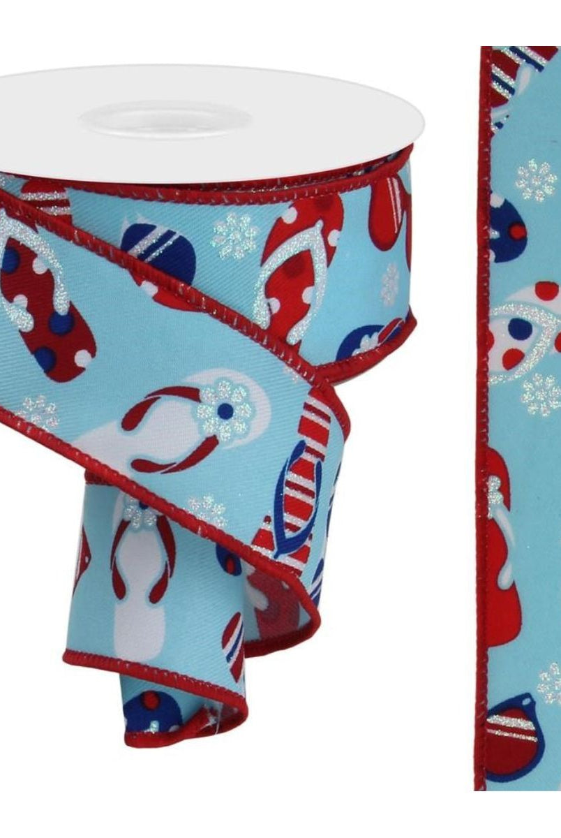 Shop For 1.5" Flip Flop and Sunglasses Ribbon: Light Blue (10 Yard)