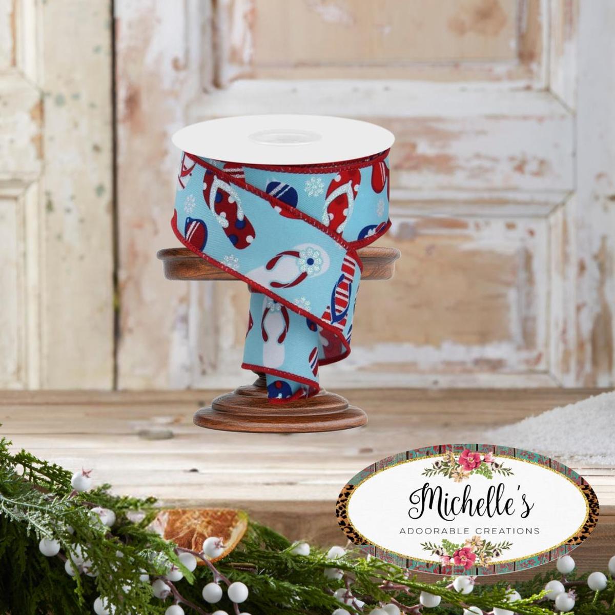 Shop For 1.5" Flip Flop and Sunglasses Ribbon: Light Blue (10 Yard)