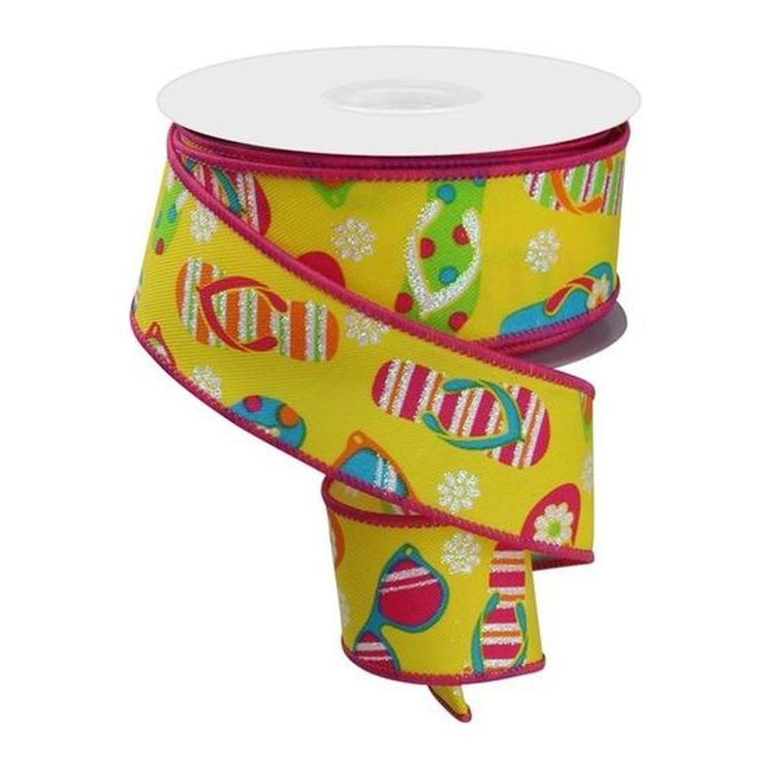 Shop For 1.5" Flip Flop and Sunglasses Ribbon: Yellow (10 Yard)