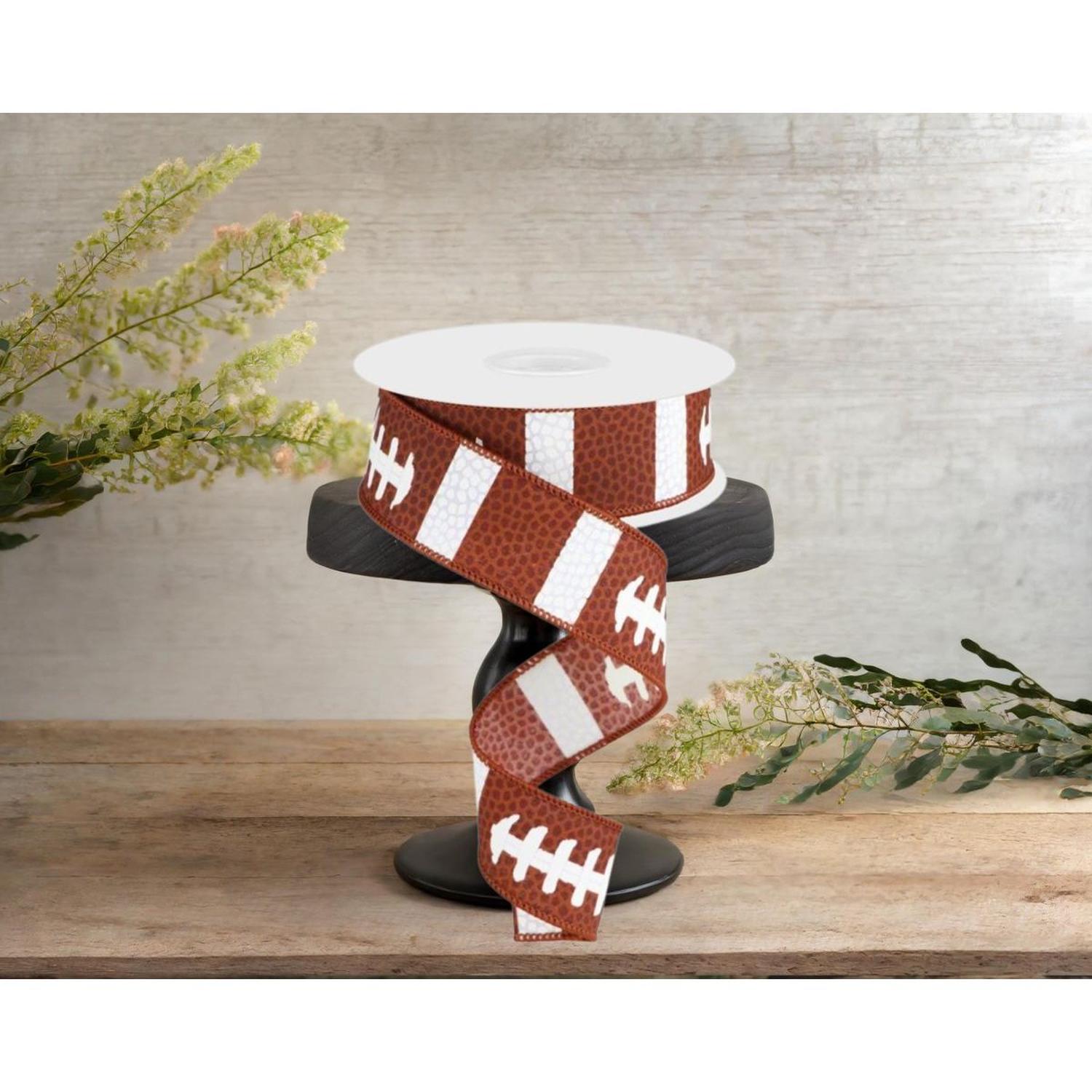 Shop For 1.5" Football Laces Ribbon (10 Yard) at Michelle's aDOORable Creations