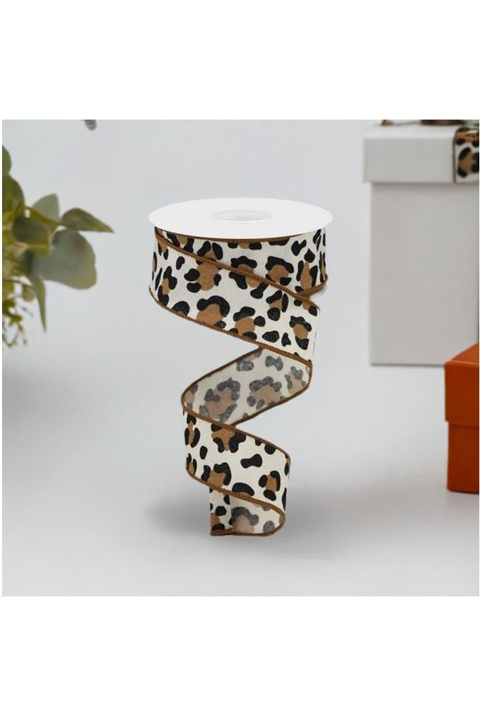 Shop For 1.5" Fuzzy Leopard Print Ribbon: Natural (10 Yards) at Michelle's aDOORable Creations