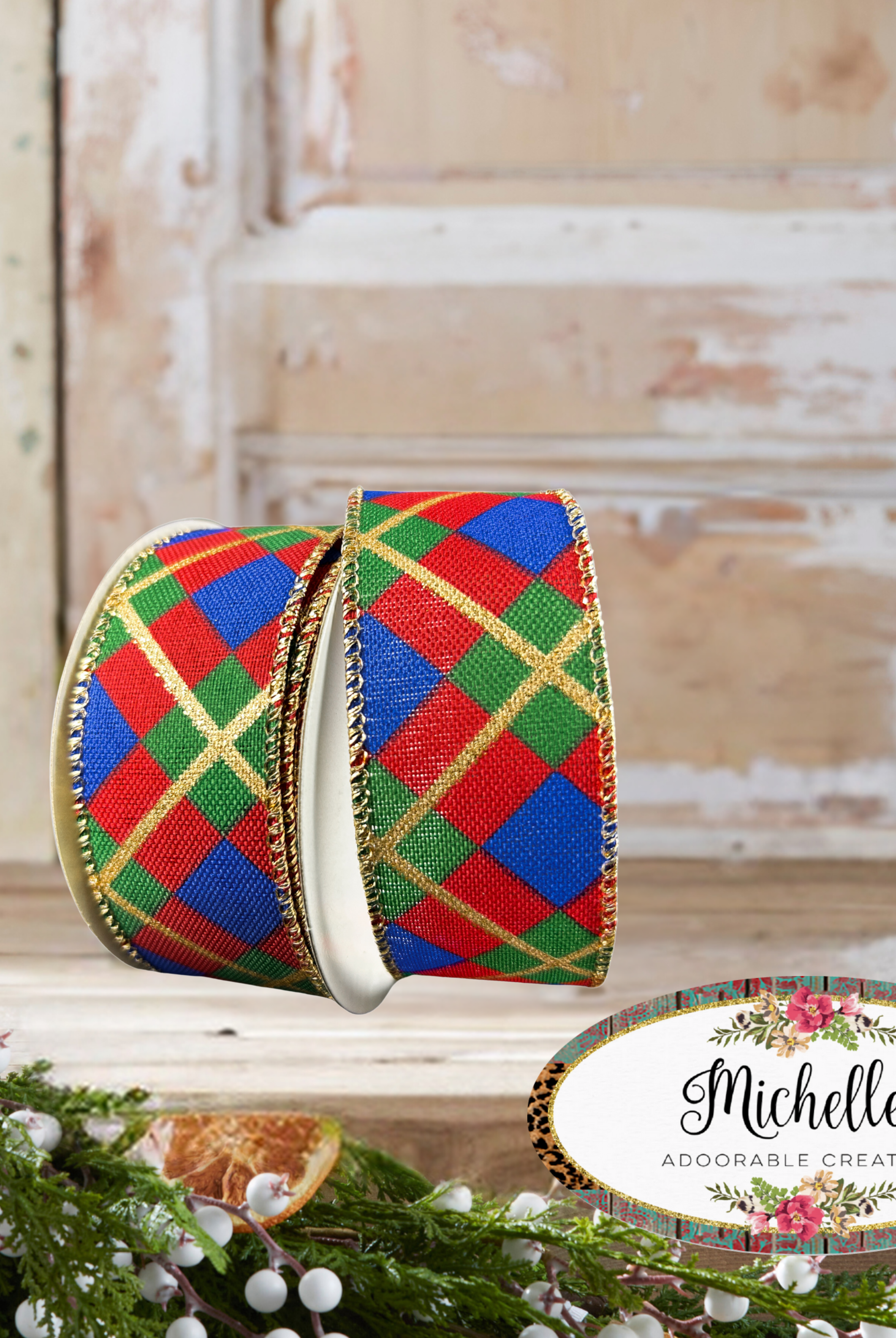 Shop For 1.5" Georgina Christmas Plaid Ribbon: Red, Blue and Green (10 Yards)