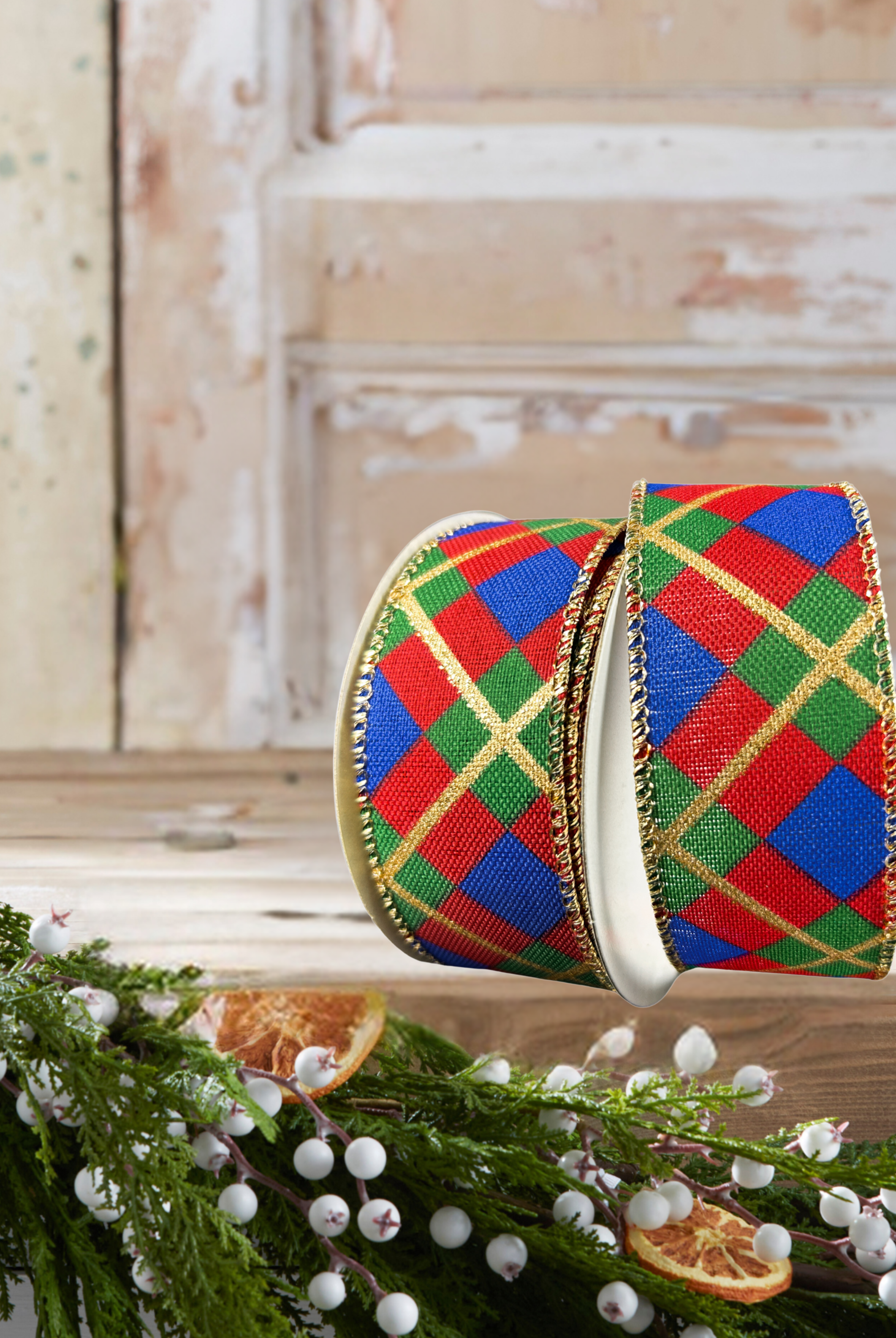 Shop For 1.5" Georgina Christmas Plaid Ribbon: Red, Blue and Green (10 Yards)
