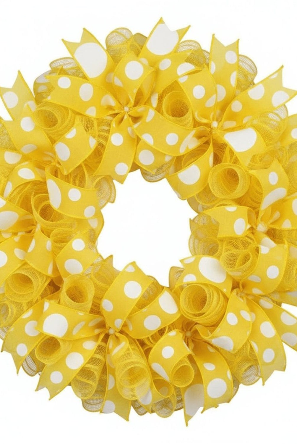 Shop For 1.5" Giant Three Size Polka Dot Ribbon: Yellow & White (10 Yards)