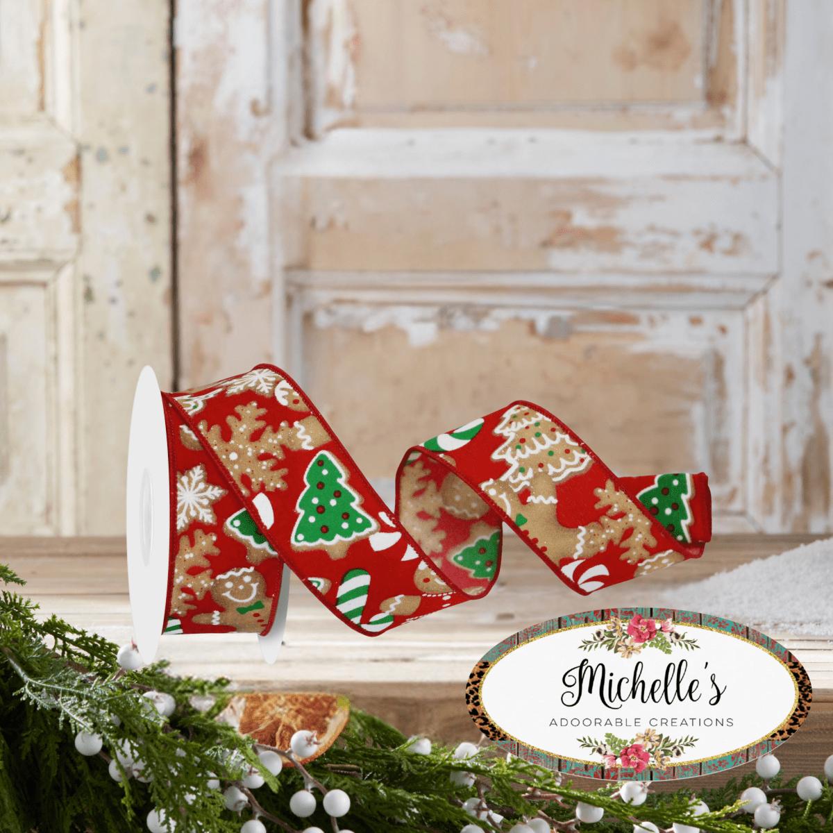 Shop For 1.5" Gingerbread Cookies Ribbon: Red (10 Yards)