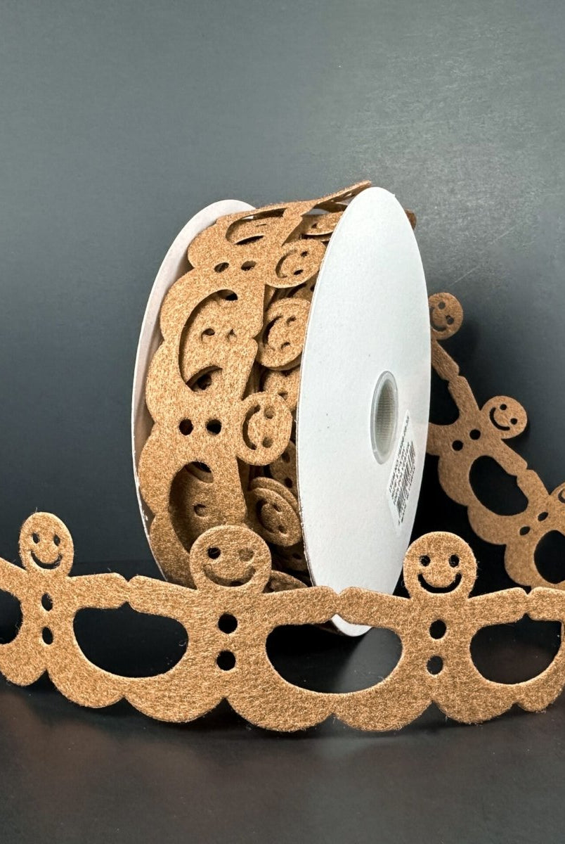 Shop For 1.5" Gingerbread Man Shaped Ribbon: Brown (10 Yards)