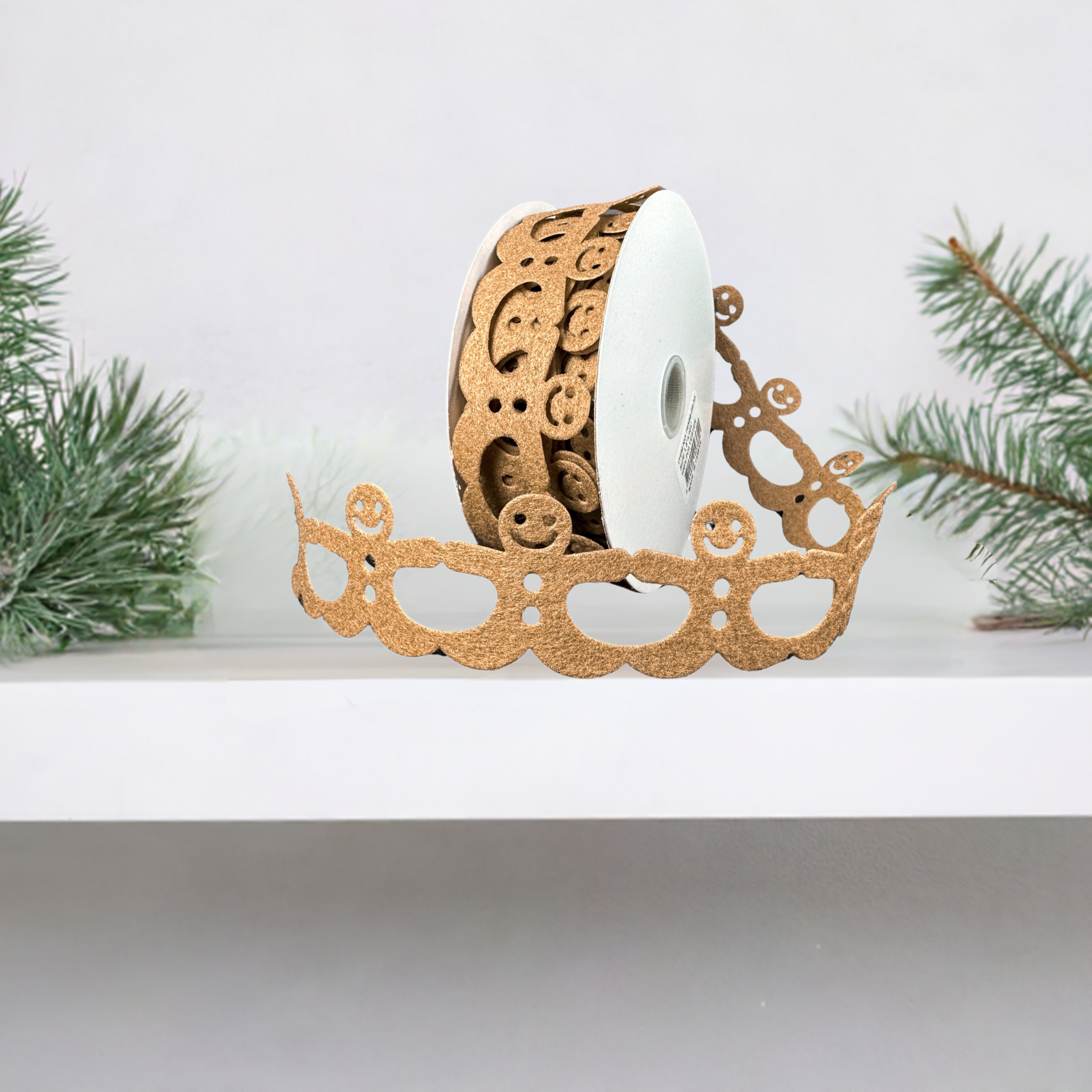 Shop For 1.5" Gingerbread Man Shaped Ribbon: Brown (10 Yards)