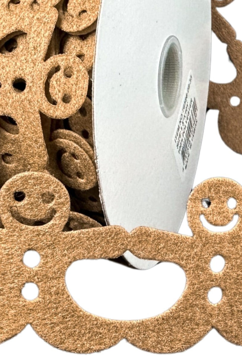Shop For 1.5" Gingerbread Man Shaped Ribbon: Brown (10 Yards)